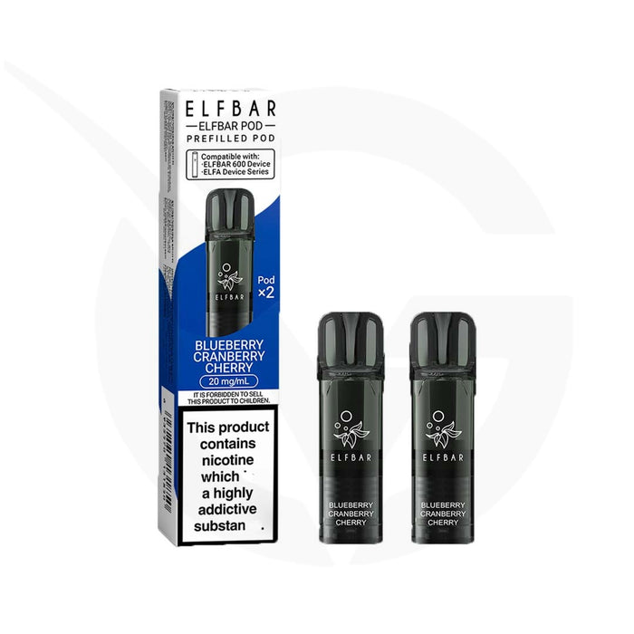 Blueberry Cherry Cranberry Prefilled Pods By Elf Bar 600