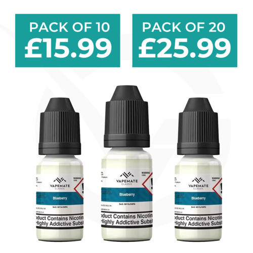 Blueberry 10ml 50/50 E-Liquid By Vapemate - Pack of 10 & 20