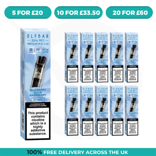 Blueberry Sour Raspberry Elfa Pro Prefilled Pods by Elf Bar