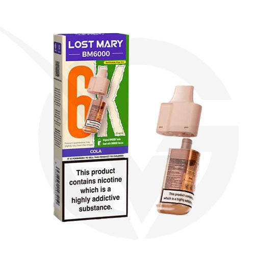 Cola Prefilled Pods By Lost Mary BM6000 + Refill Containers