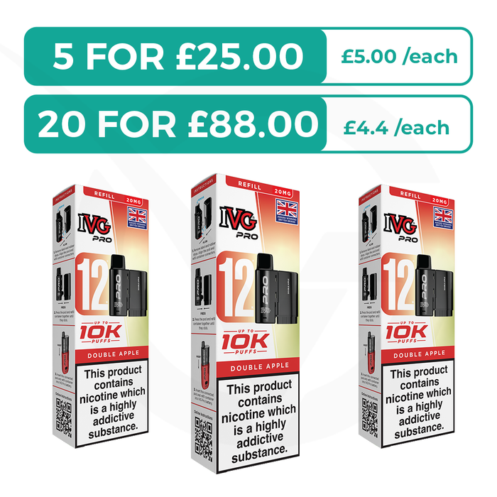 Double Apple Prefilled Pods By IVG Pro + Refill Containers