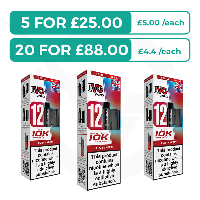Fizzy Cherry Prefilled Pods By IVG Pro + Refill Containers