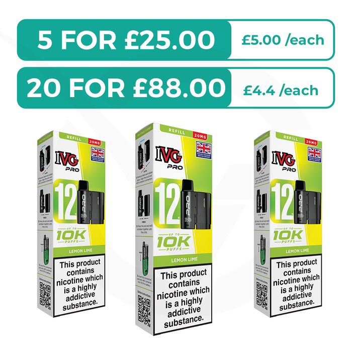 Lemon Lime Prefilled Pods By IVG Pro + Refill Containers