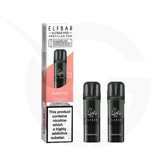 Peach Ice Prefilled Pods By Elf Bar 600