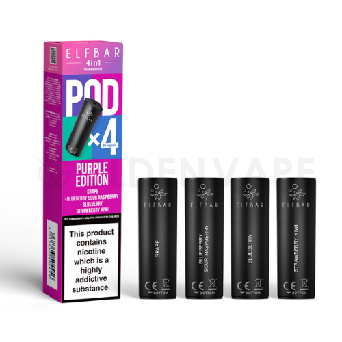 Purple Edition 4 in 1 Prefilled Pods By Elf Bar