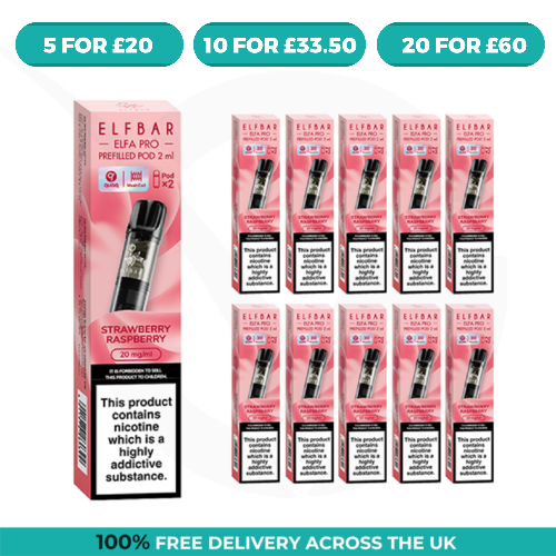 Strawberry Raspberry Elfa Pro Prefilled Pods by Elf Bar