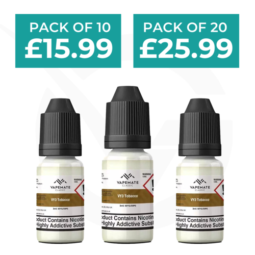VY3 Tobacco 10ml 50/50 E-Liquid By Vapemate