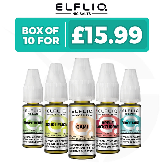 Elf bar Elfliq 10ml Nic Salt E-Liquids - Pack of 10