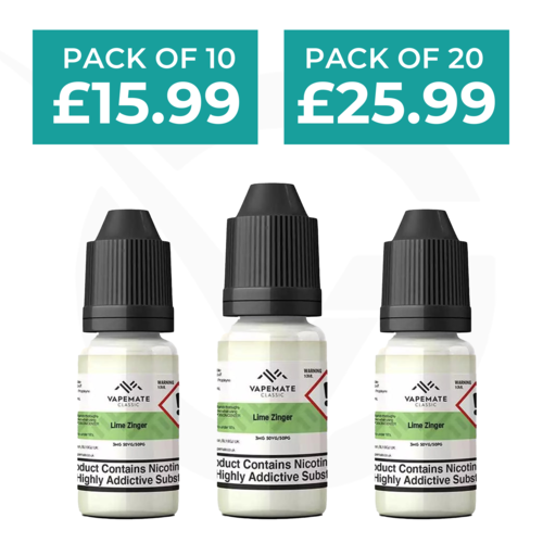 Lime Zinger 10ml 50/50 E-Liquid By Vapemate - Pack of 10 & 20
