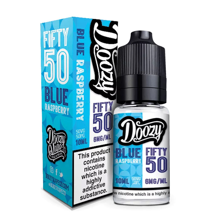 Blue Raspberry Fifty 50 E-Liquid 10ml Nicotine by Doozy Vape