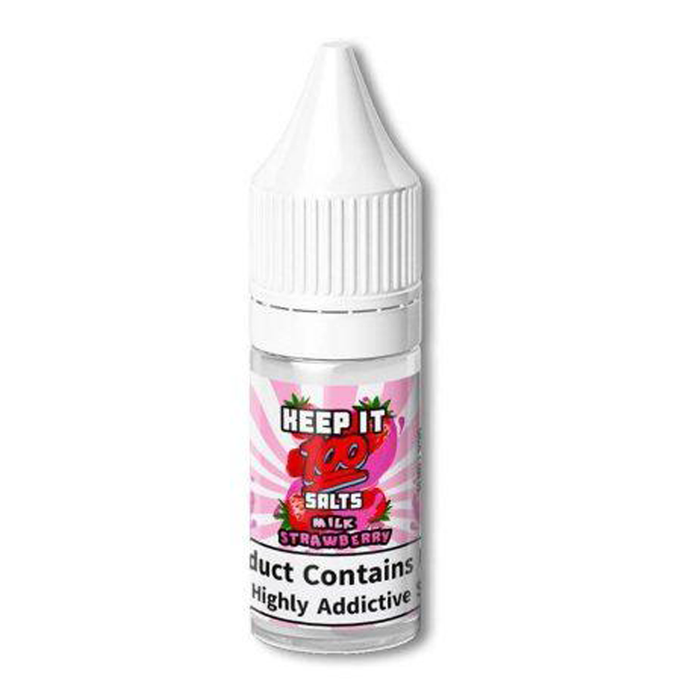 Milk Strawberry 10ml Nic Salt E-Liquid by Keep It 100