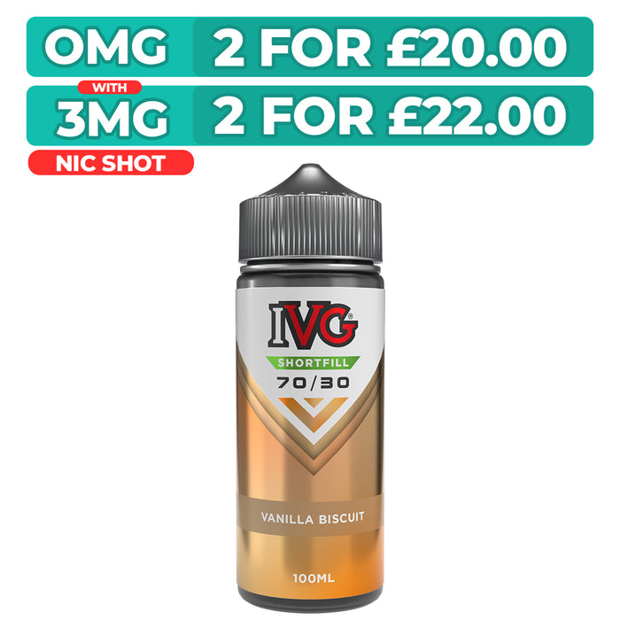 Vanilla Biscuit 100ml Shortfill E-Liquid By IVG