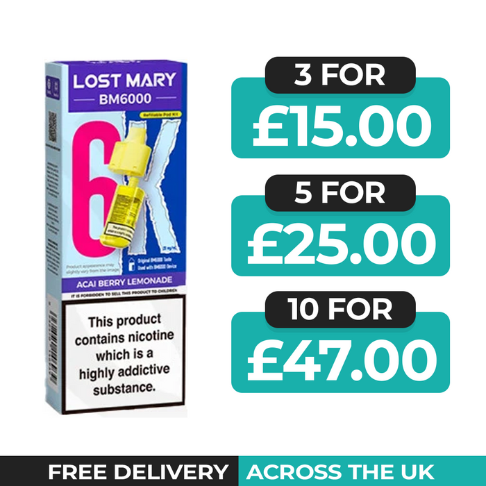Lost Mary BM6000 Acai Berry Lemonade Prefilled Refill Pods