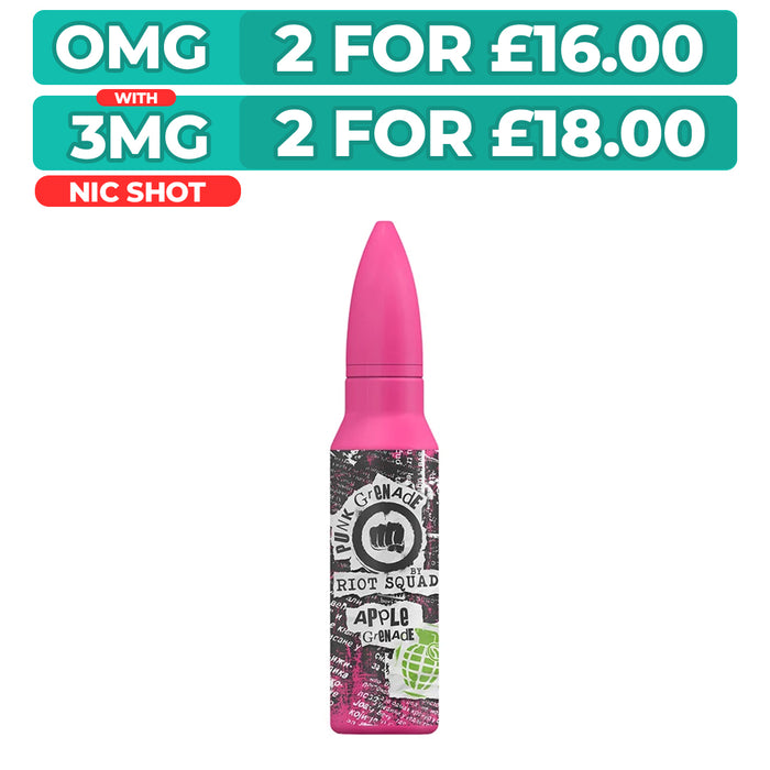 Apple Grenade 50ml Shortfill E-Liquid by Riot Squad