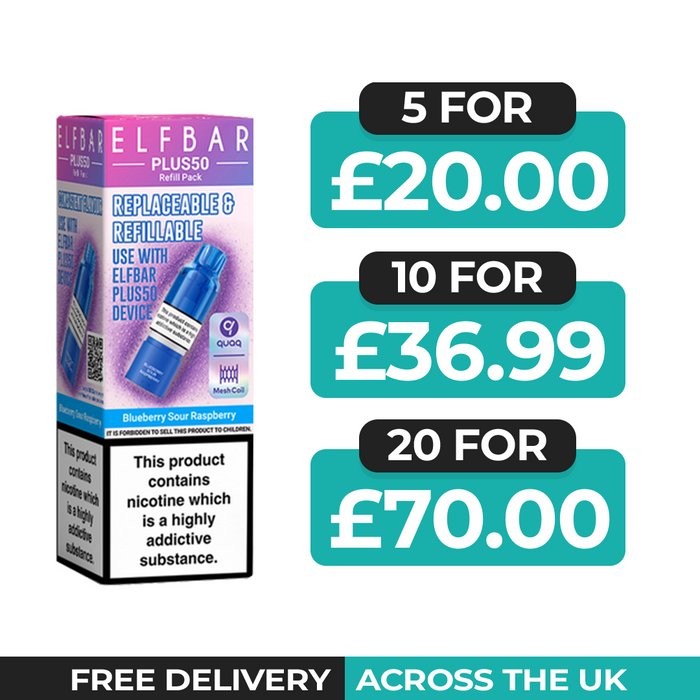 Elf Bar Plus 50 Blueberry Sour Raspberry Refill Pods