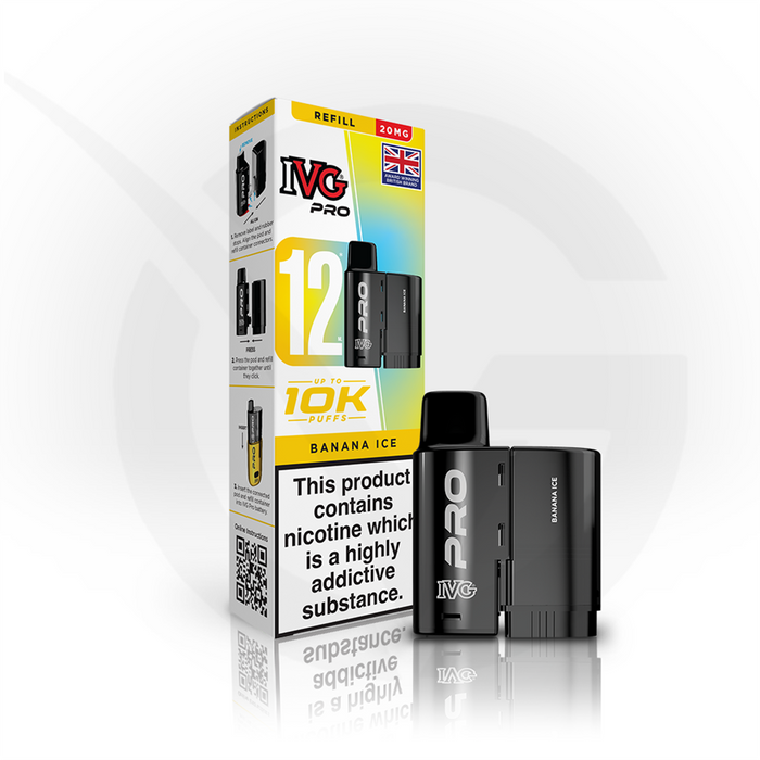 Banana Ice Prefilled Pods By IVG Pro + Refill Containers