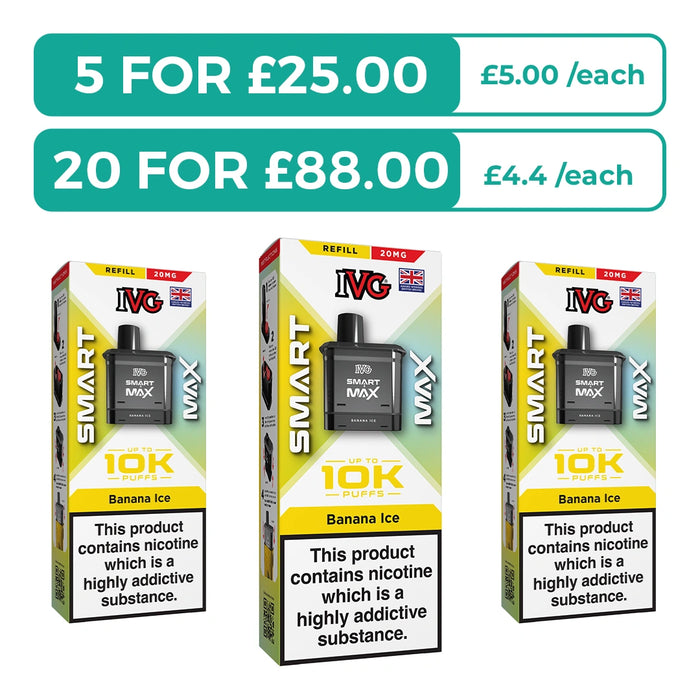 Banana Ice Prefilled Pods By IVG Smart Max + Refill Containers