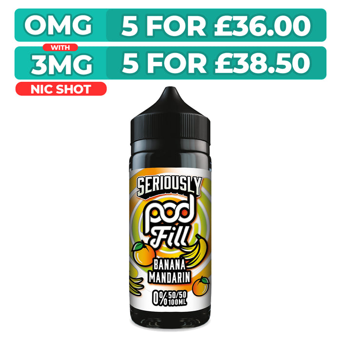 Doozy Seriously Pod Fill Banana Mandarin 100ml Shortfill E-Liquid