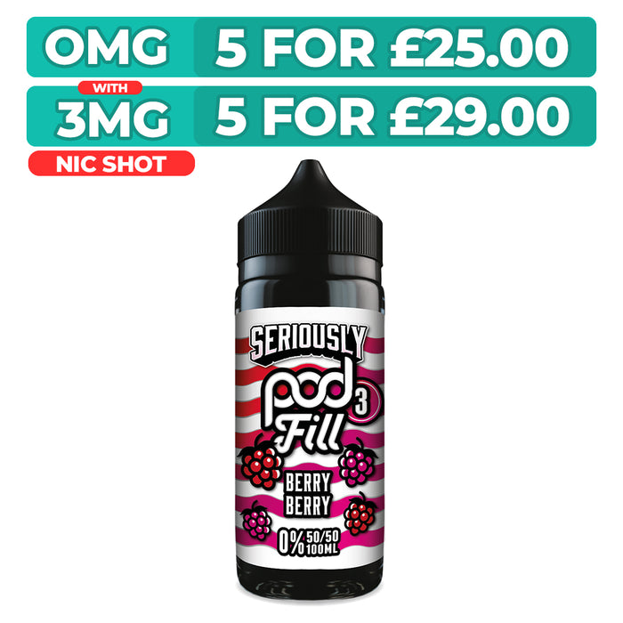 Doozy Seriously Pod Fill 3 Berry Berry 100ml Shortfill E-Liquid
