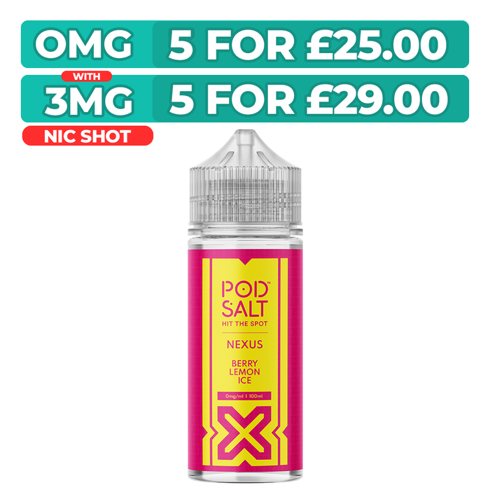 Berry Lemon Ice 100ml Shortfill E-Liquid By Pod Salt Nexus