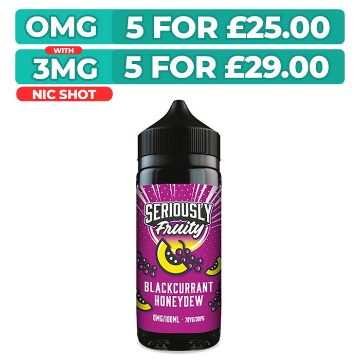 Blackcurrant Honeydew 100ml Shortfill E-Liquid By Seriously Fruity