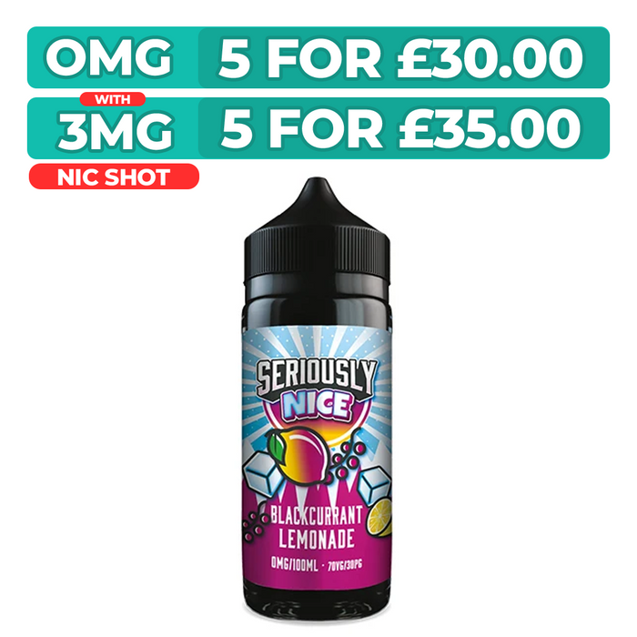 Doozy Seriously Nice Cool Blackcurrant Lemonade 100ml Shortfill E-Liquid