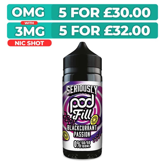 Doozy Seriously Pod Fill Blackcurrant Passion 100ml Shortfill E-Liquid
