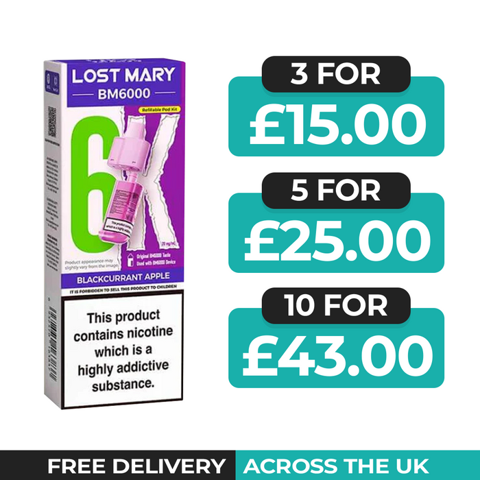 Lost Mary BM6000 Blackcurrant Apple Prefiled Refill Pods