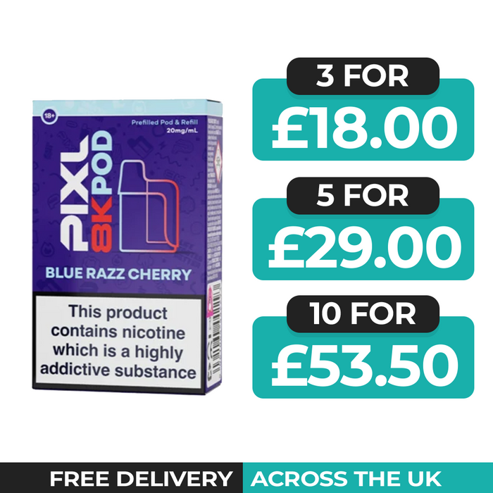Pixl 8000 Blue Razz Cherry Refill Pods
