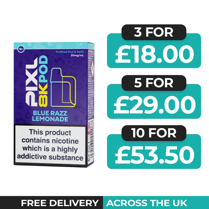 Pixl 8000 Blue Razz Lemonade Refill Pods
