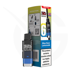 Blue Razz Lemonade Prefilled Pods by IVG SAVR + Refill Containers
