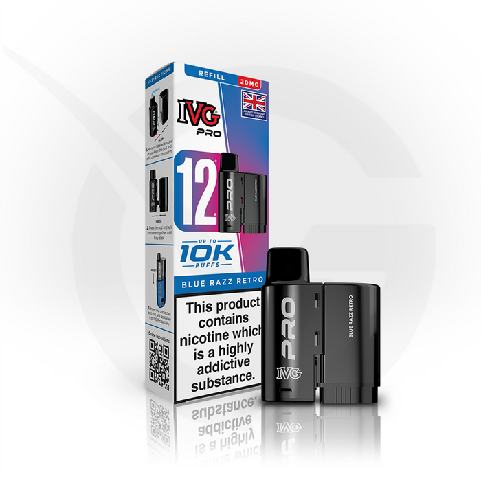 Blue Razz Retro Prefilled Pods By IVG Pro + Refill Containers