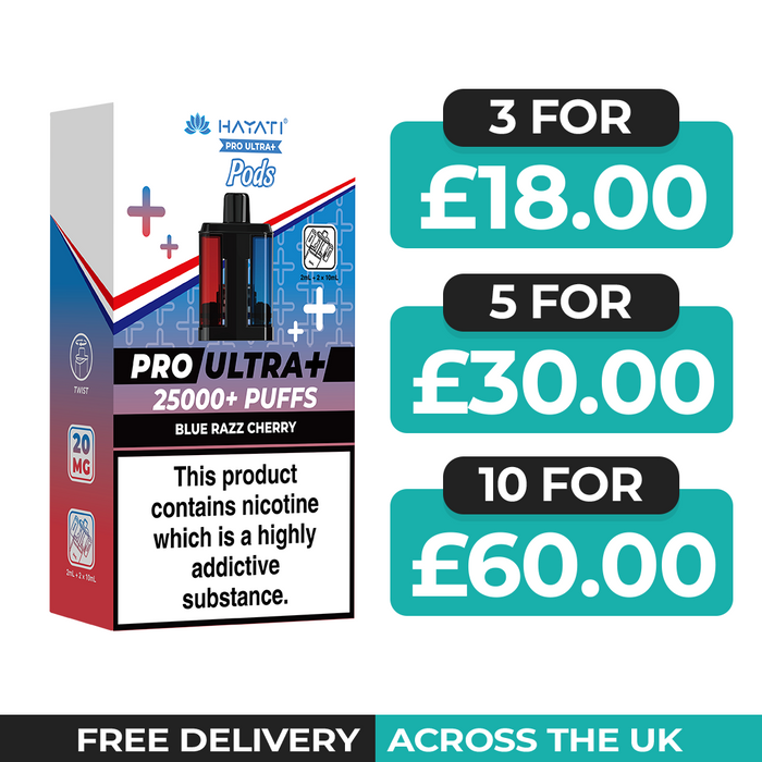 Hayati Pro Ultra Plus 25000 Blue Razz Cherry Refill Pods