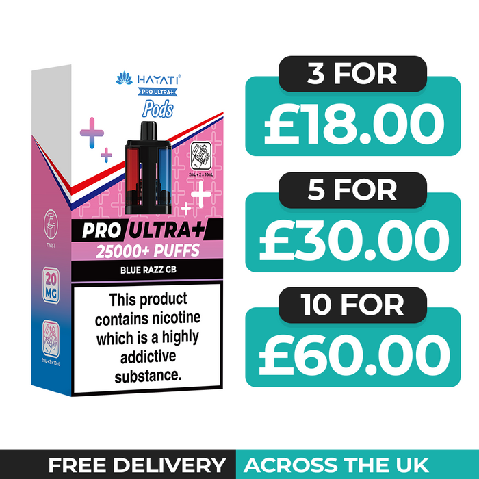 Hayati Pro Ultra Plus 25000 Blue Razz GB Refill Pods