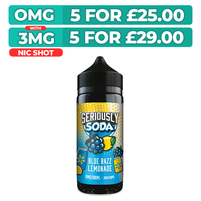 Blue Razz Lemonade 100ml Shortfill E-Liquid by Seriously Soda