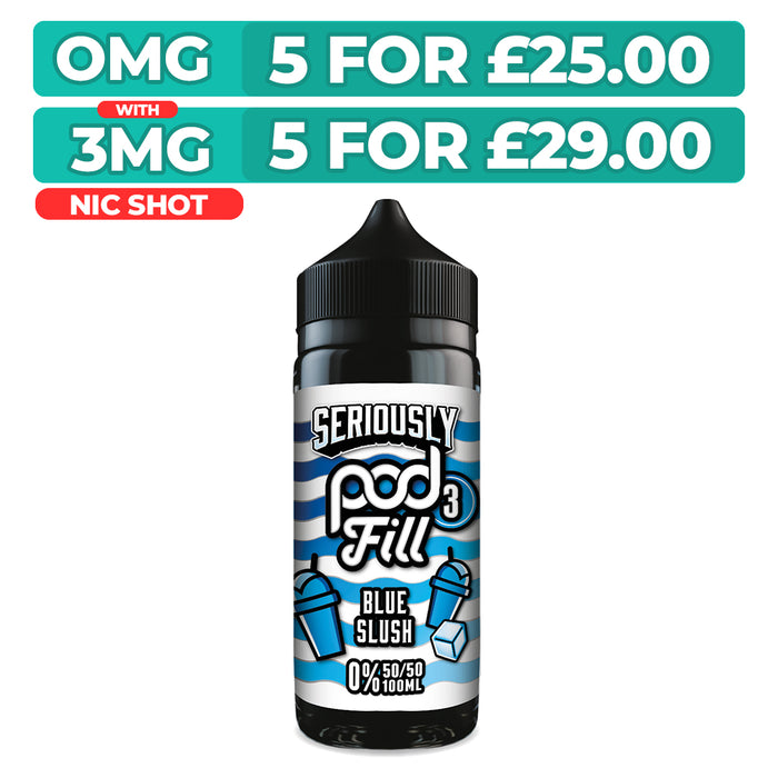 Doozy Seriously Pod Fill 3 Blue Slush 100ml Shortfill E-Liquid