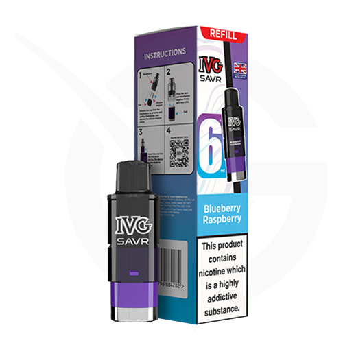 Blueberry Raspberry Prefilled Pods by IVG SAVR + Refill Containers