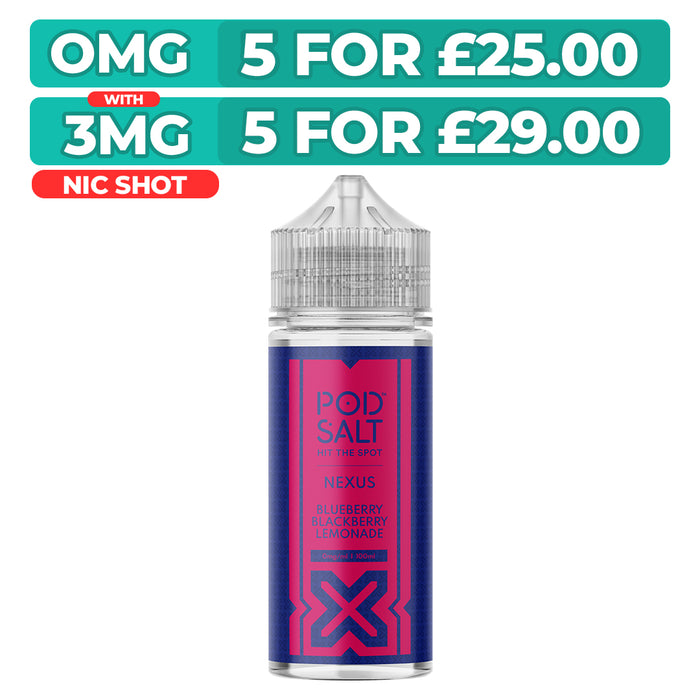 Blueberry Blackberry Lemonade 100ml Shortfill E-Liquid By Pod Salt Nexus