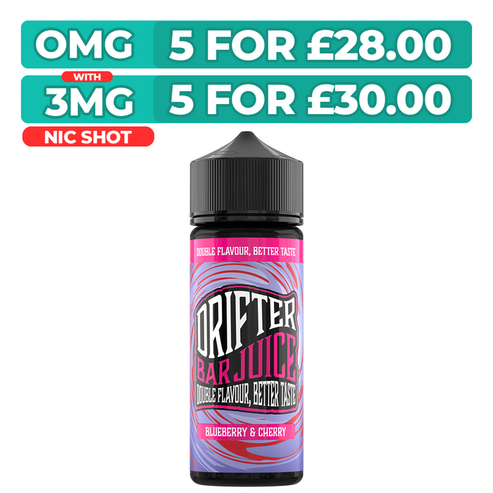 Drifter Bar Juice Blueberry & Cherry 100ml Shortfill E-Liquid