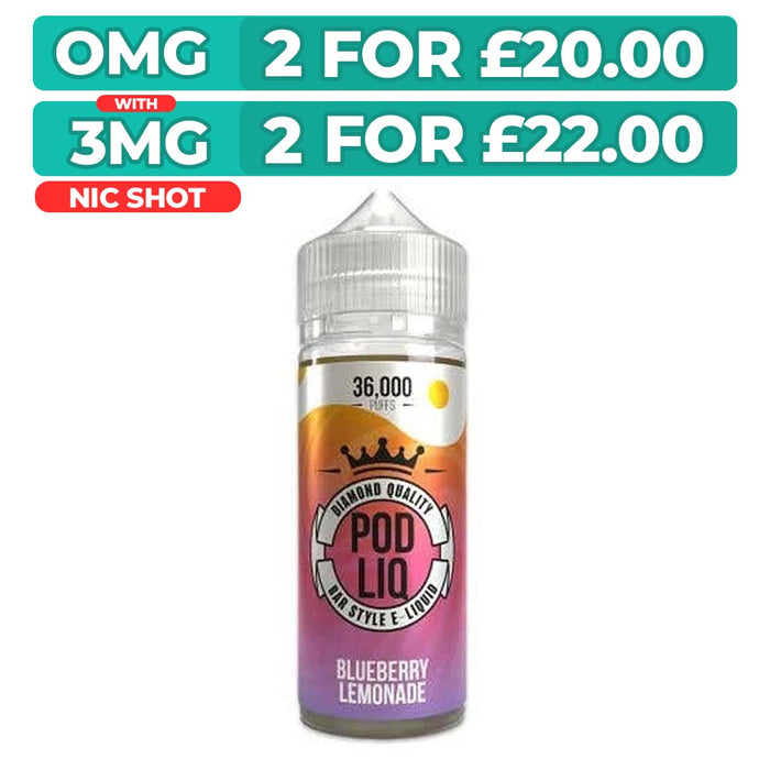 Blueberry Lemonade 100ml Shortfill E-Liquid By Pod Liq