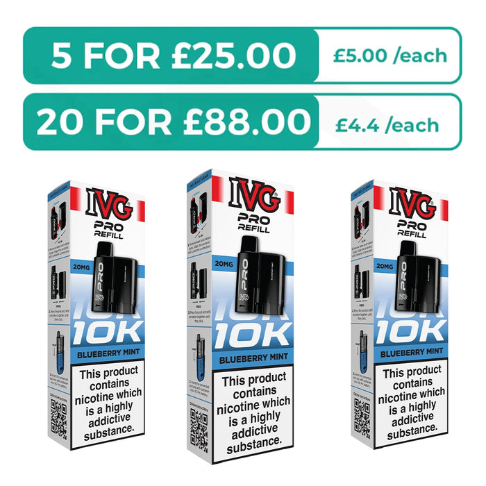 Blueberry Mint Prefilled Pods By IVG Pro + Refill Containers