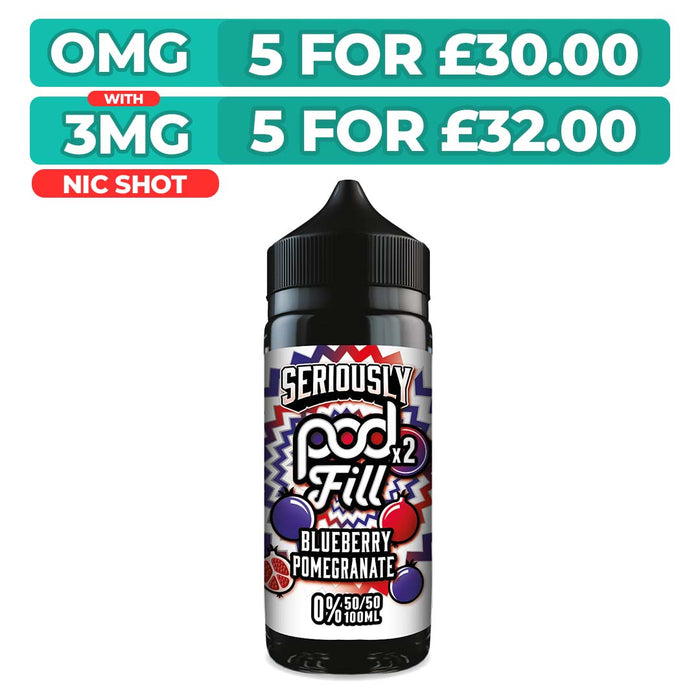 Doozy Seriously Pod Fill X2 Blueberry Pomegranate 100ml Shortfill E-Liquid
