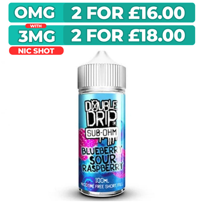 Blueberry Sour Raspberry 100ml Shortfill E-Liquid By Double Drip