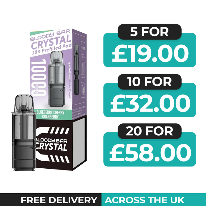 Bloody Bar Crystal 10k Blueberry Cherry Cranberry Refill Pods