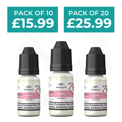 Candyfloss 10ml 50/50 E-Liquid By Vapemate - Pack of 10 & 20