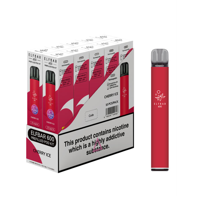 Elf Bar 600 Prefilled Pod Kit - Box of 10