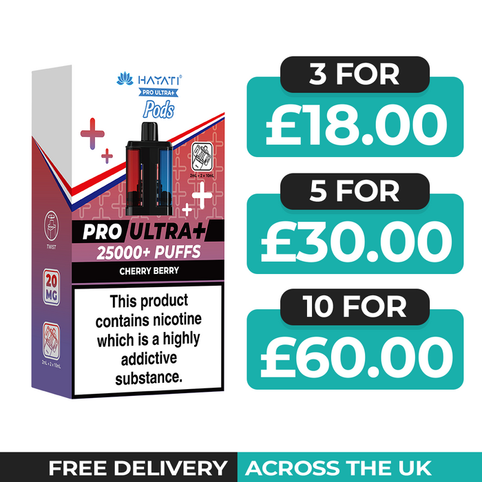 Hayati Pro Ultra Plus 25000 Cherry Berry Refill Pods