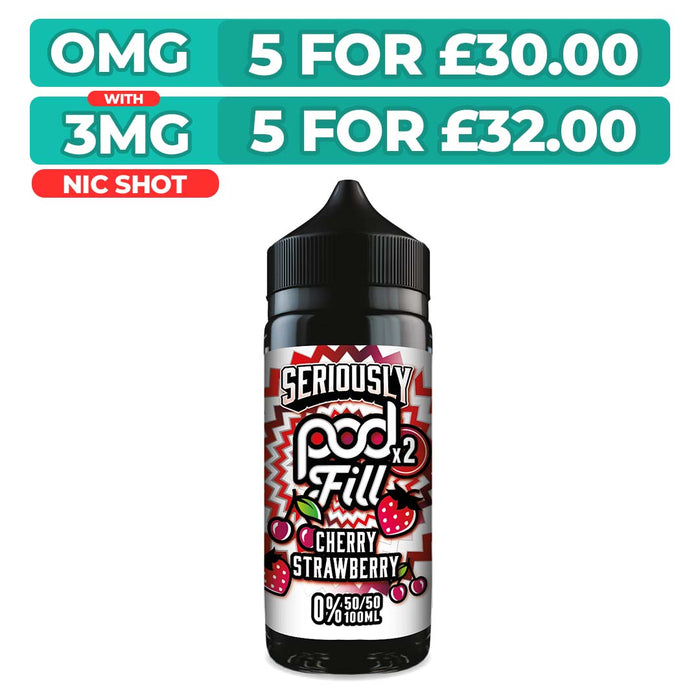 Doozy Seriously Pod Fill X2 Cherry Strawberry 100ml Shortfill E-Liquid
