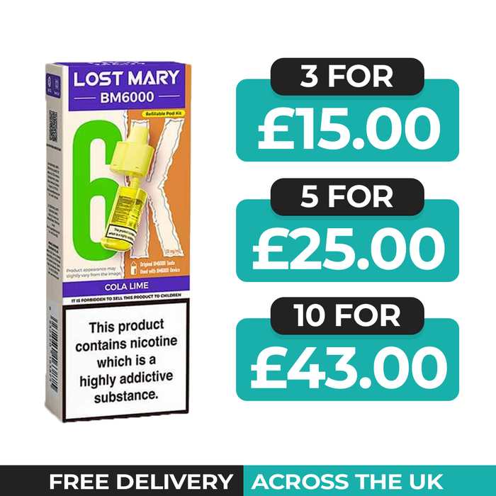 Lost Mary BM6000 Cola Lime Prefilled Refill Pods