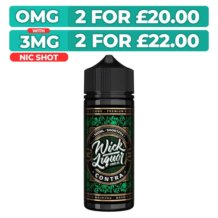 Contra 100ml Shortfill E-Liquid By Wick Liquor